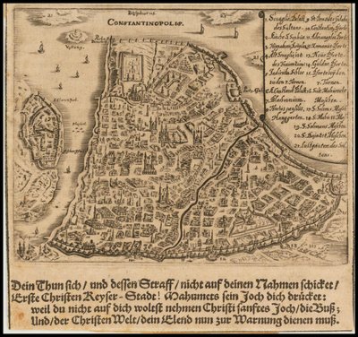 Mappa di Costantinopoli del 1668 di Sigmund von Birken da Sigmund von Birken