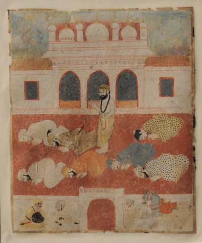 Guru Nanak Dev ji in mezzo ai devoti da Sikh School