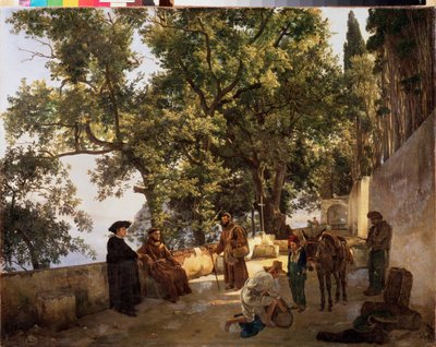 Una terrazza sul mare, Cappuccini vicino a Sorrento da Silvestr Fedosievich Shchedrin