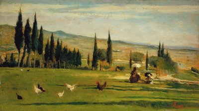 Paesaggio intorno alla città di Gabbro, c.1889-90 da Silvestro Lega