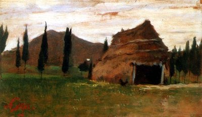 Paesaggio con Capanna di Paglia da Silvestro Lega