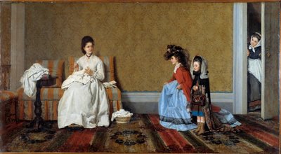 Bambine che giocano a fare le signore da Silvestro Lega