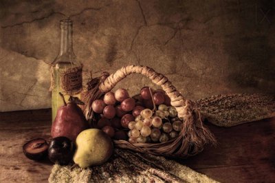 Natura morta rustica con frutta da Silvia Simonato