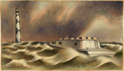 Mail to Cape Lookout (studio murale, ufficio postale di Beaufort, Carolina del Nord) da Simka Simkhovitch