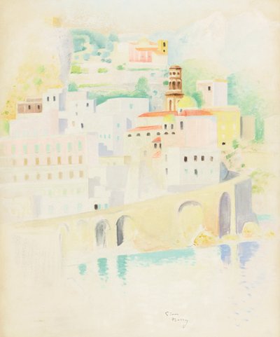 Atrani, Costiera Amalfitana (pastel on paper) da Simon Albert Bussy