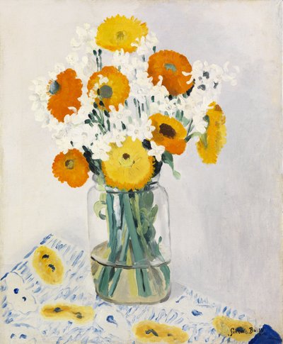 Fiori in vaso (olio su tela) da Simon Albert Bussy