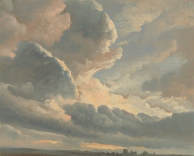 Studio di Nuvole con un Tramonto vicino a Roma da Simon Alexandre Clément Denis