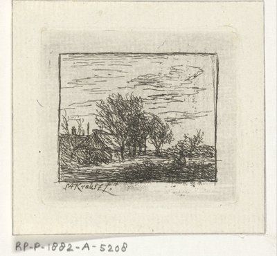 Paesaggio con case e alberi da Simon Andreas Krausz