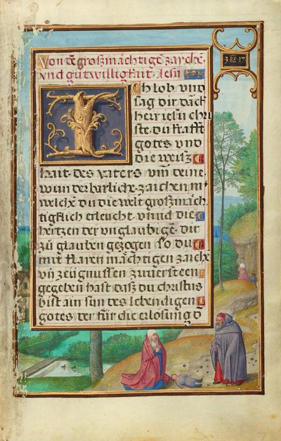 Confine con Elia che risuscita il figlio della vedova di Sareptha da Simon Bening