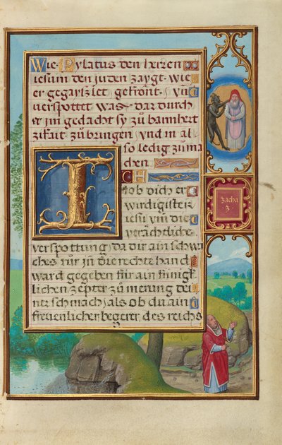 Rand mit der Vision des Hohenpriesters und des Teufels von Sacharja da Simon Bening