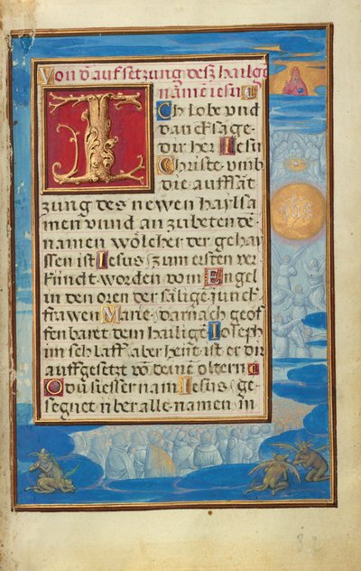 Rand mit der Anbetung des Namens Jesu da Simon Bening