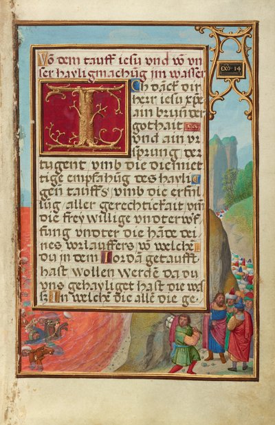 Bordüre mit der Überquerung des Roten Meeres da Simon Bening
