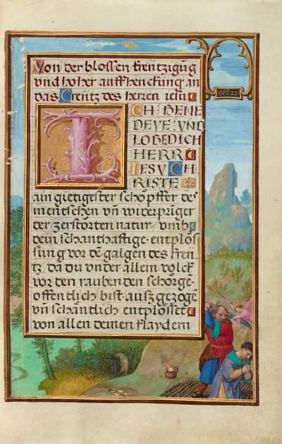 Rand mit dem Opfer Isaaks da Simon Bening