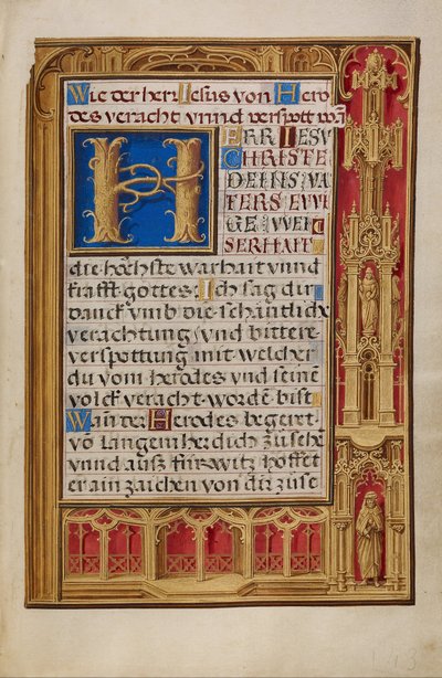 Pagina di testo decorata da Simon Bening