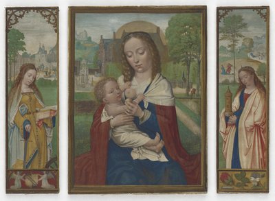 Vergine e Bambino; Sante Caterina e Barbara, c.1520 da Simon Bening