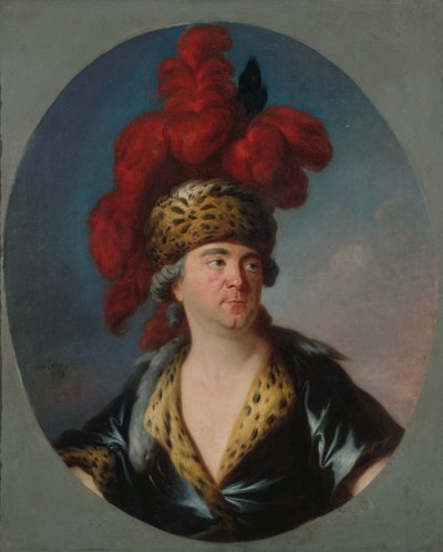 Ritratto di Henri-Louis Lekain 1728-1778 come Gengis Khan nella commedia, fine 1750s da Simon Bernard Lenoir