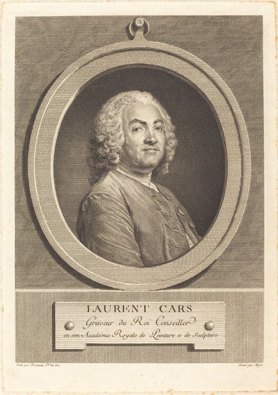 Laurent Cars da Simon Charles Miger after Jean Baptiste Perronneau