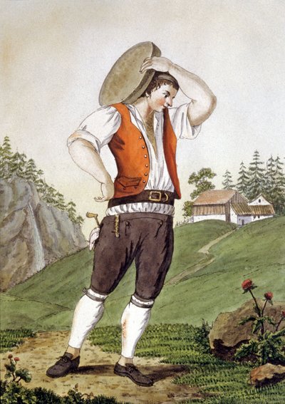 Mandriano in Svizzera, inizio XIX secolo (incisione) da Simon Daniel Lafond