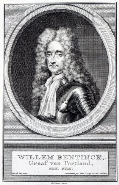 William Bentinck, 1° Conte di Portland, inciso da Jacobus Houbraken dopo un originale di Robert Williams da Simon Du Bois