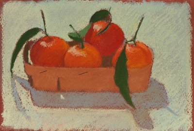 Mandarini di Natale, 2015 (pastello su carta) da Simon Fletcher