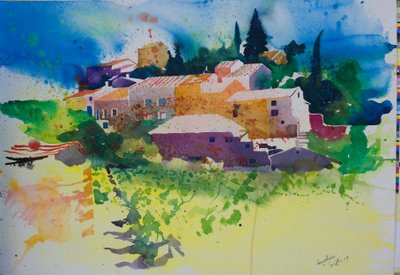 Fouzilhon, 2009 (acquerello) da Simon Fletcher