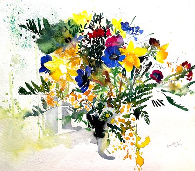 Grand Bouquet, 2005 (acquerello) da Simon Fletcher