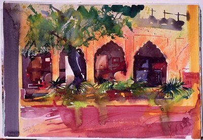 Haveli Inn Pal Jodphur, 2007 (acquerello su carta) da Simon Fletcher