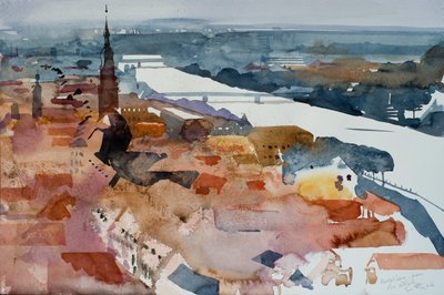 Heidelberg dal castello, 2006 (acquerello) da Simon Fletcher