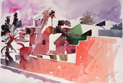 Marrakech 1 (acquerello su carta) da Simon Fletcher