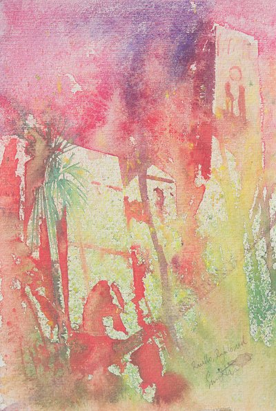 Ravello rufulo, Italia, 2001 (acquerello) da Simon Fletcher
