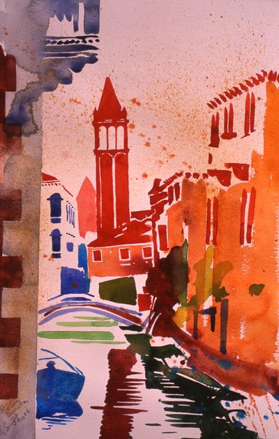 Rio San Barnaba, 2006 (acquerello su carta) da Simon Fletcher