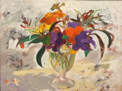 Streptocarpus e geranio (pittura a olio) da Simon Fletcher