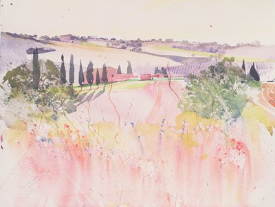 Toscana a sud di Montalcino, 2002 (acquerello) da Simon Fletcher