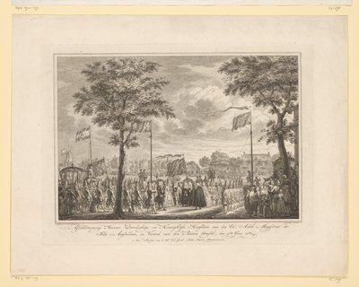 Addio di Guglielmo V e consorte al Buiten Amstel, 1768 da Simon Fokke