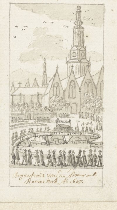 Funerale di Jacob van Heemskerck nella Oude Kerk ad Amsterdam, 1607 da Simon Fokke