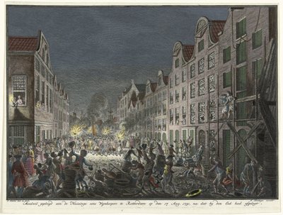 Saccheggio della casa di un commerciante di vino Gerrit Hagedooren a Rotterdam, 1751 da Simon Fokke