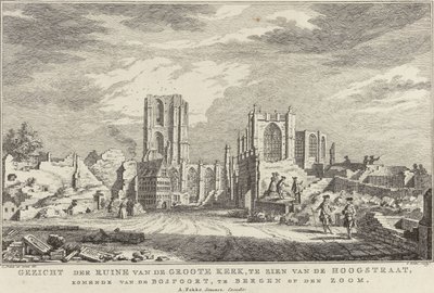 Rovina della Grande Chiesa di Bergen op Zoom, 1748 da Simon Fokke