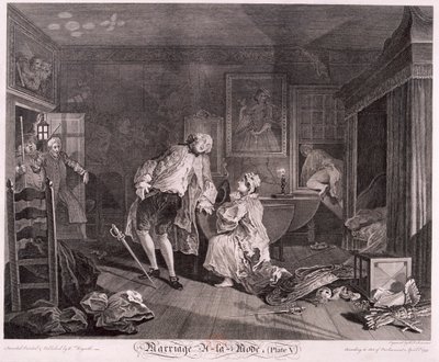 Matrimonio alla moda, Piatto V, 1745 da Simon Francois Ravenet