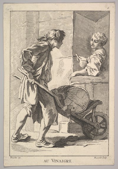 Copia inversa di Au Vinaigre Vinegar, da Le Cris de Paris da Simon Francois Ravenet