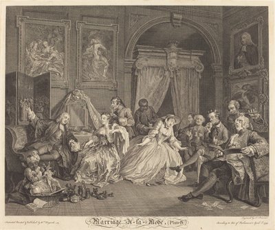 Matrimonio alla Moda: pl.4 da Simon Francois Ravenet I after William Hogarth