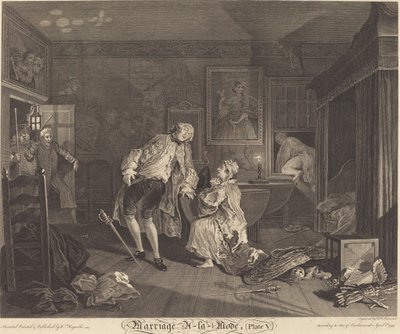 Matrimonio alla moda: tav.5 da Simon Francois Ravenet I after William Hogarth