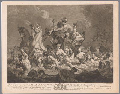 Allegoria sulla marina britannica e la vittoria sulla flotta francese da Simon François Ravenet (le vieux)