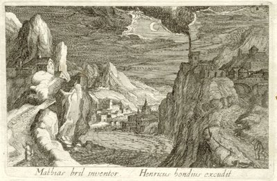 Paesaggio fluviale al chiaro di luna da Simon Frisius (attributed to)