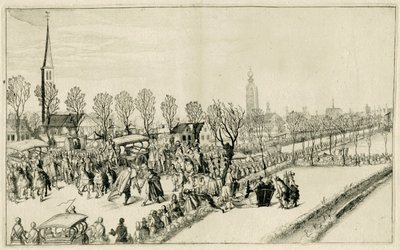 Arrivo dei cinque ambasciatori spagnoli a Rijswijk, febbraio 1608 da Simon Frisius