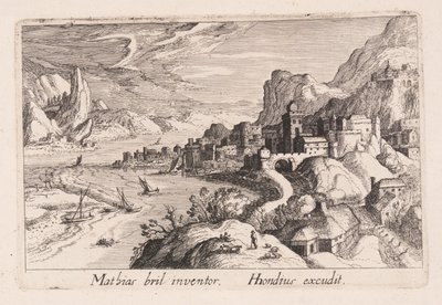 Valle del fiume alpino, da Topographia Variarum Regionum da Simon Frisius