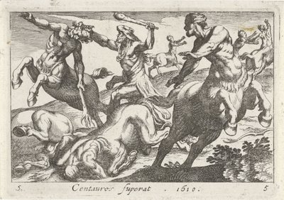 Ercole in battaglia contro i centauri da Simon Frisius