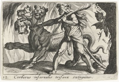 Ercole cattura Cerbero da Simon Frisius