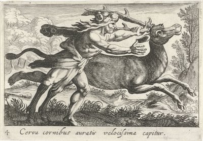 Ercole cattura la cerva di Cerinea da Simon Frisius