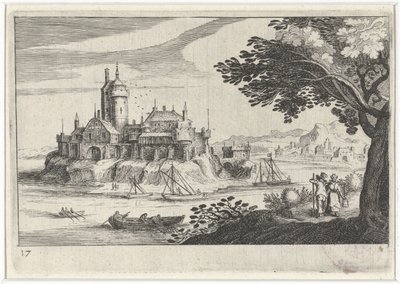 Paesaggio collinare con un castello su un