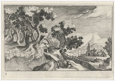 Paesaggio con alcuni edifici da Simon Frisius
